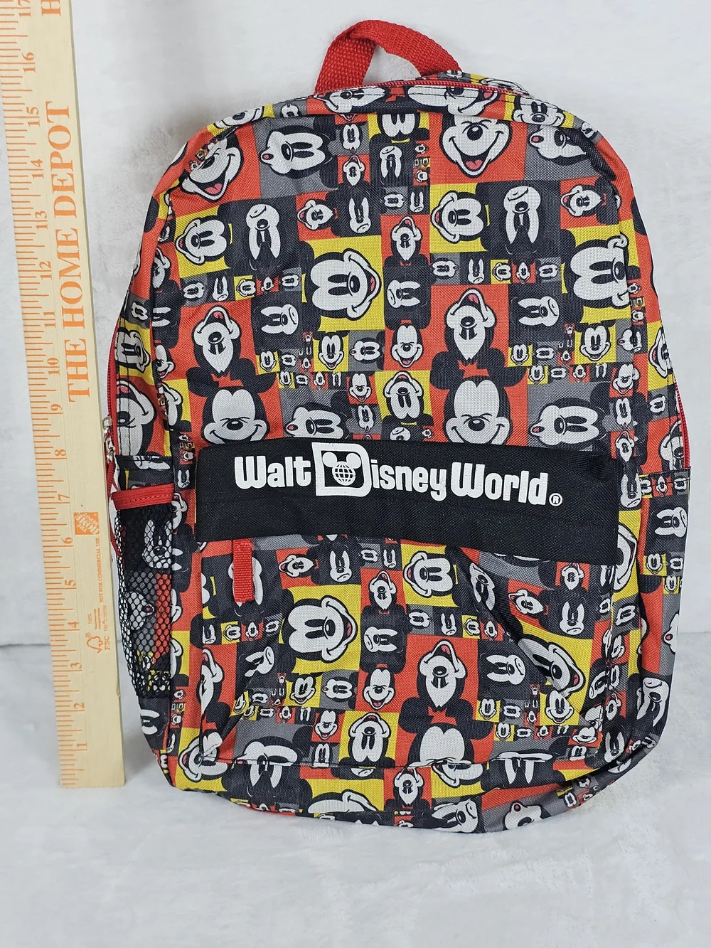 Disney Mickey Pattern Red & Black Backpack